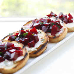 Beet and Goat Cheese Crostini