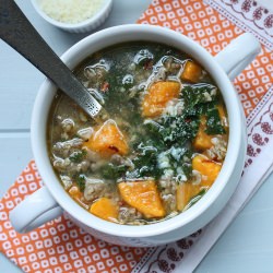 Turkey Sausage, Kale & Pumpkin Soup