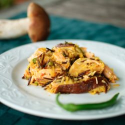 Porcini and Salmon Risotto