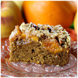 Pumpkin Spice Cake & Peach Streusel