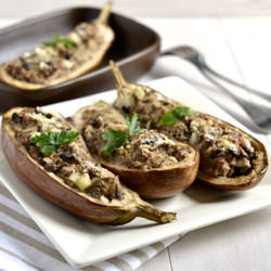 Beef, Turkey Stuffed Eggplant
