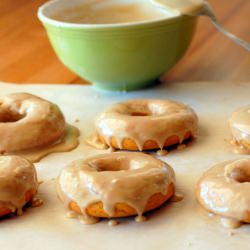 Pumpkin Doughnuts with Maple Glaze