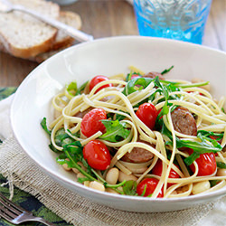 Pasta with White Beans & Sausage