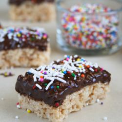 Rice Krispie Squares with Chocolate