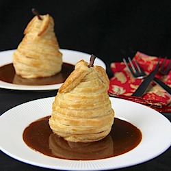 Cider Poached Puff Pastry Pears