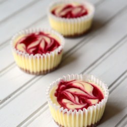 Raspberry Marbled Mini Cheesecakes