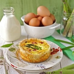 Bacon, Asparagus & Cheddar Quiche