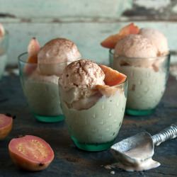 Lightly Poached Guava Ice Cream