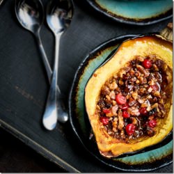 Acorn Squash w/ Walnuts & Cranberry