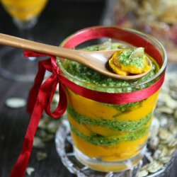 Pumpkin Puree Layered with Pesto