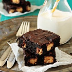 Peanut Butter Snickers Brownies
