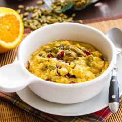 Citrusy Pumpkin Oatmeal w/ Craisins