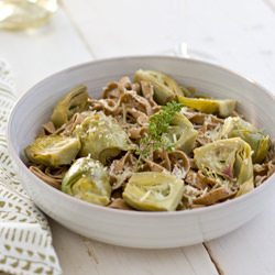 Whole Wheat Fettuccine & Artichokes