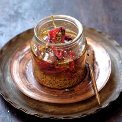 Spice Stuffed Red Chili Pickles