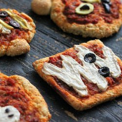 Vegan Halloween Pizzas