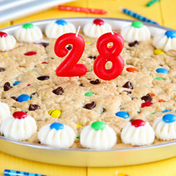 M&M Chocolate Chip Cookie Cake