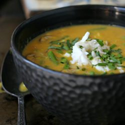 Dairy Free Pumpkin Crab Chowder