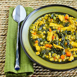 Chicken Soup with Kale and Farro