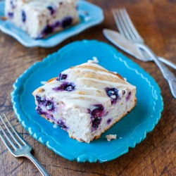Blueberry Yogurt Cake & Lemon Glaze