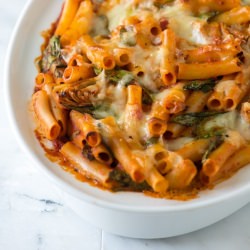 Baked Ziti w/ Spinach & Artichokes