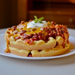 Chili and Cornbread Waffles