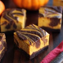 Bourbon Pumpkin Cheesecake Brownies