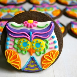 Sugar Skull Owl Cookies