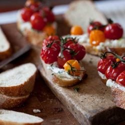 Tomato and Goat Cheese Crostini