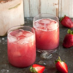 Strawberry & Coconut Water Cocktail