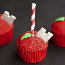 Candy Apple Razor Blade Cupcakes