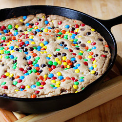 Browned Butter M&M Skillet Cookie