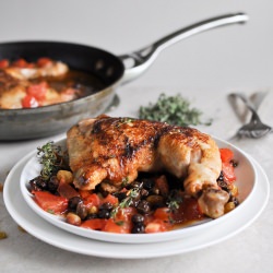 Chicken Quarters with Raisins