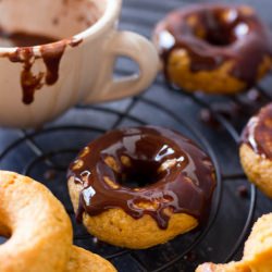 Pumpkin Donuts with Cacao Icing