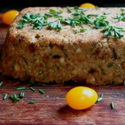 Cashew Rice Loaf with Cheese Sauce