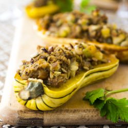 Delicata with Thanksgiving Stuffing
