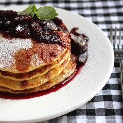 Orange Pancake with Cherry Sauce