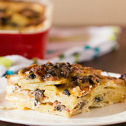 Bacon & Mushroom Potato Gratin