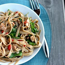 Pasta w/ Sausage, Peppers & Arugula