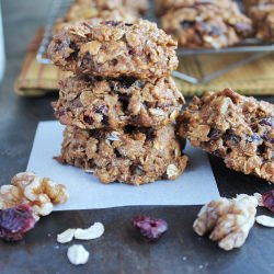 Pumpkin Oatmeal Cran Walnut Cookies