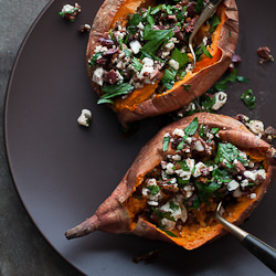 Feta Stuffed Sweet Potato