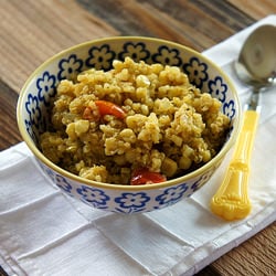 Quinoa with Pesto, Tomatoes, & Corn