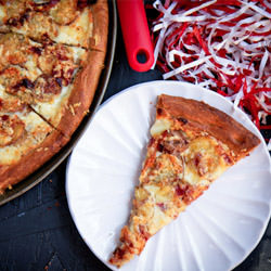 Cream and Crimson Pizza