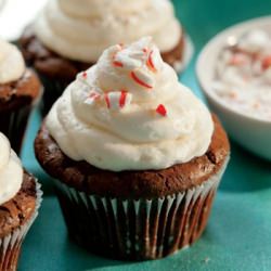 Chocolate Candy Cane Cupcakes