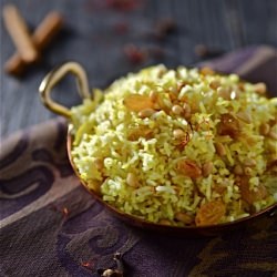 Saffron Rice w/ Raisins & Pine Nuts