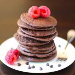 Skinny Chocolate Protein Pancakes
