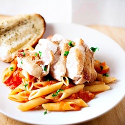 Chicken Breasts w/ Penne & Garlic