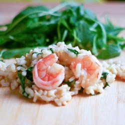 Shrimp Arugula Risotto