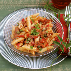 Pasta With Tuna, Capers & Tomato