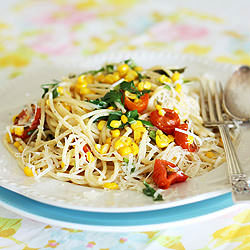 Sweetcorn and Cherry Tomato Pasta