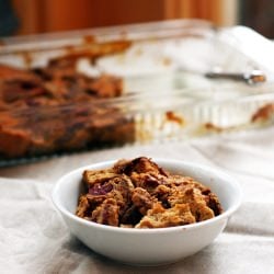 Pumpkin Cranberry Bread Pudding